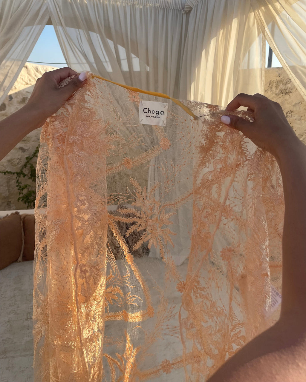 Lace beach robe