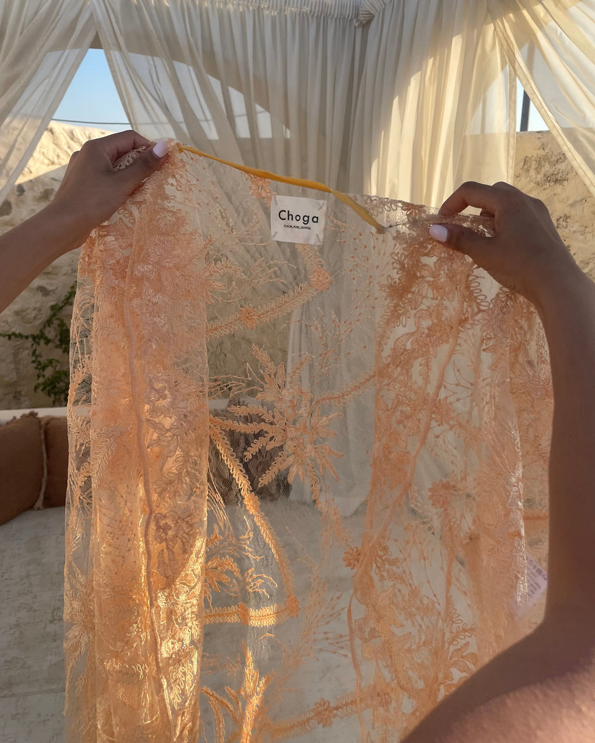 Lace beach robe